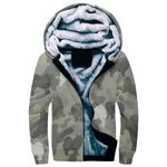 American Eskimo Dog Camo Fleece Hoodie