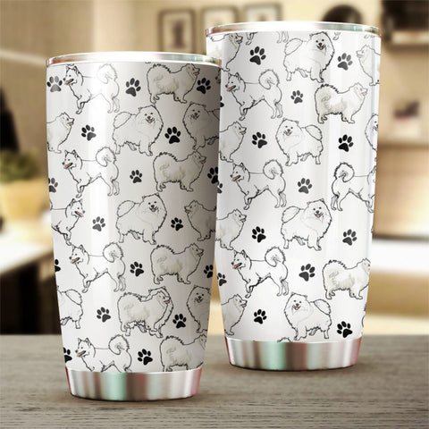 American Eskimo Dog Paw Tumbler Cup