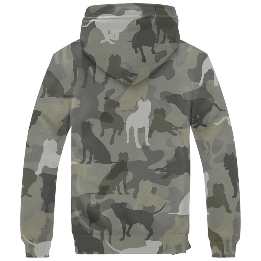 American Pit Bull Terrier Camo Fleece Hoodie