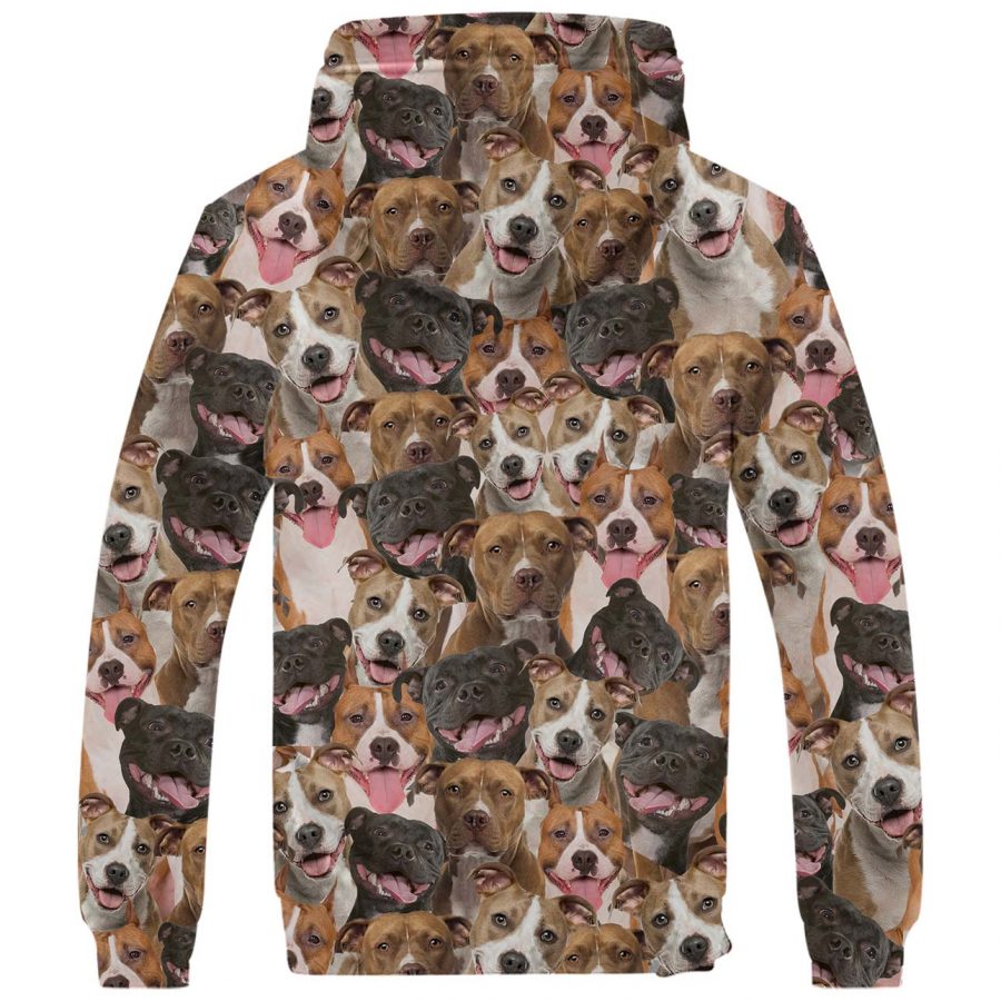 American Staffordshire Terrier Full Face Fleece Hoodie