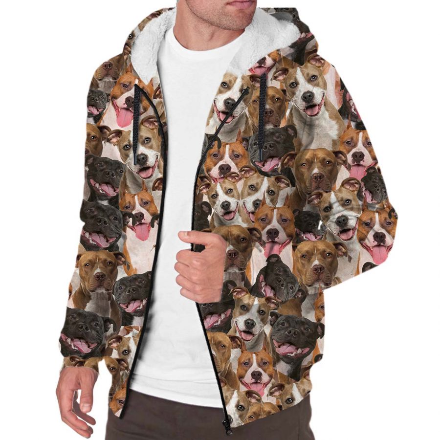 American Staffordshire Terrier Full Face Fleece Hoodie