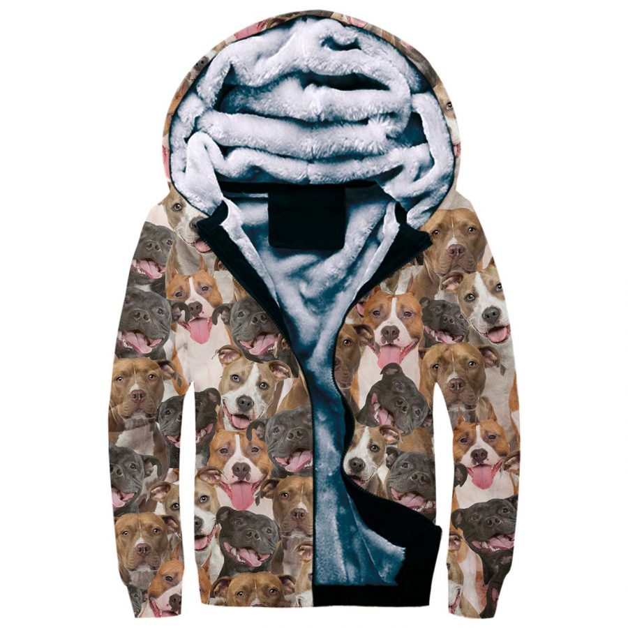 American Staffordshire Terrier Full Face Fleece Hoodie