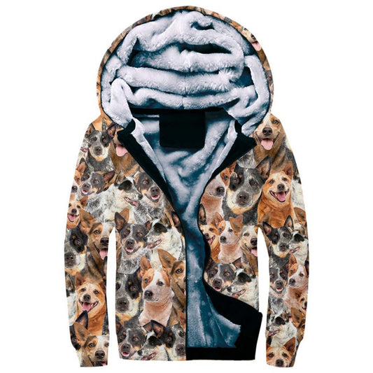 Australian Cattle Dog Full Face Fleece Hoodie