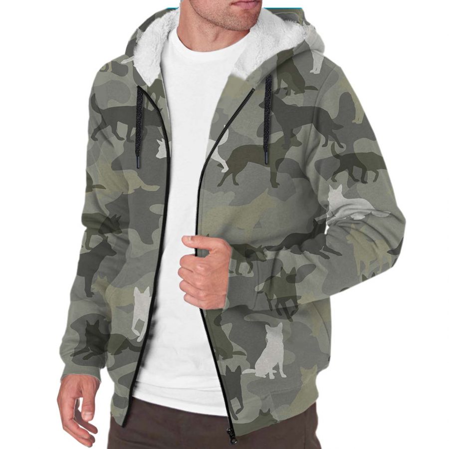 Australian Cattle Dog Camo Fleece Hoodie