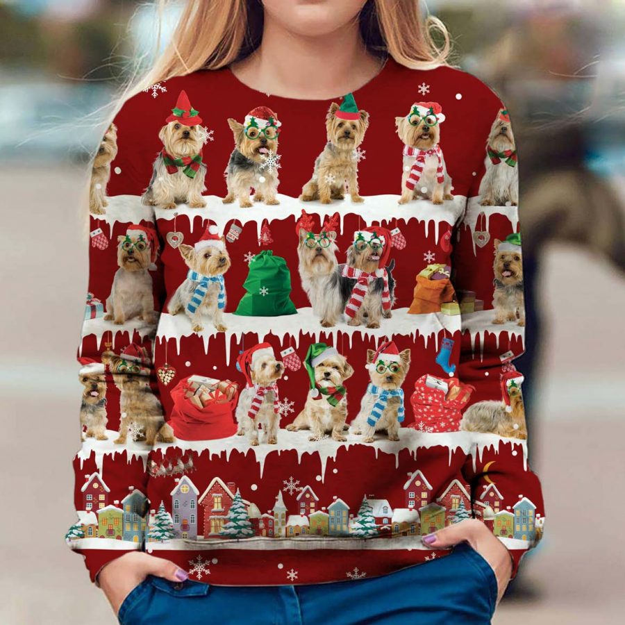 Australian Silky Terrier - Snow Christmas - Premium Sweater