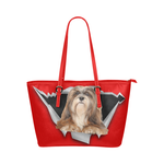 Lhasa Apso Leather Tote Bag