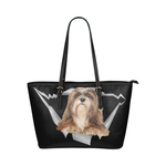 Lhasa Apso Leather Tote Bag