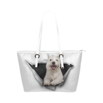 West Highland White Terrier Leather Tote Bag