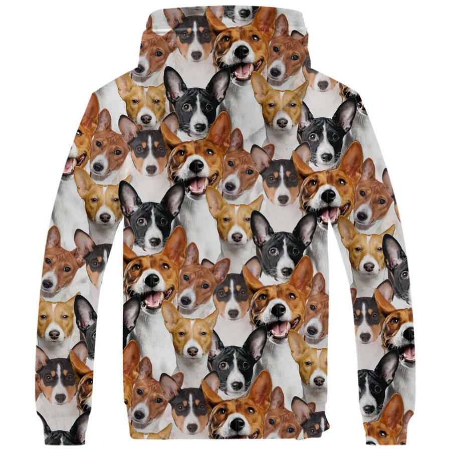 Basenji Full Face Fleece Hoodie