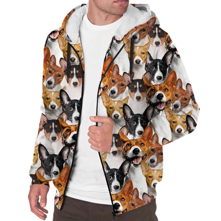 Basenji Full Face Fleece Hoodie