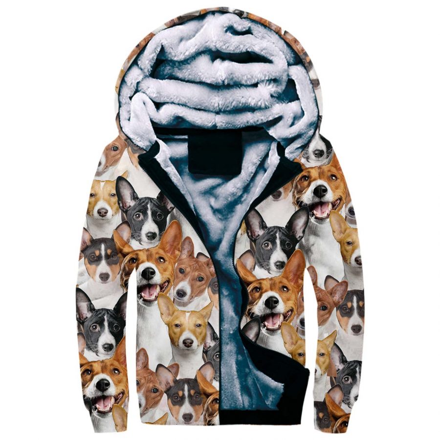 Basenji Full Face Fleece Hoodie