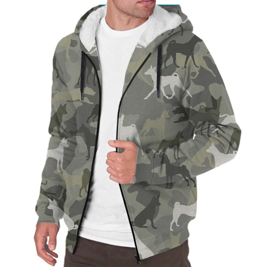 Basenji Camo Fleece Hoodie