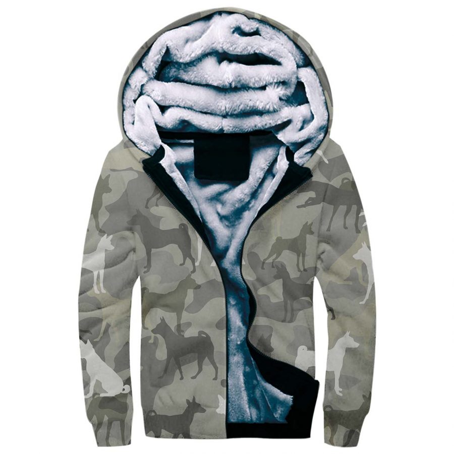 Basenji Camo Fleece Hoodie