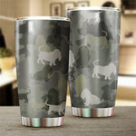 Basset Hound Camo Tumbler Cup