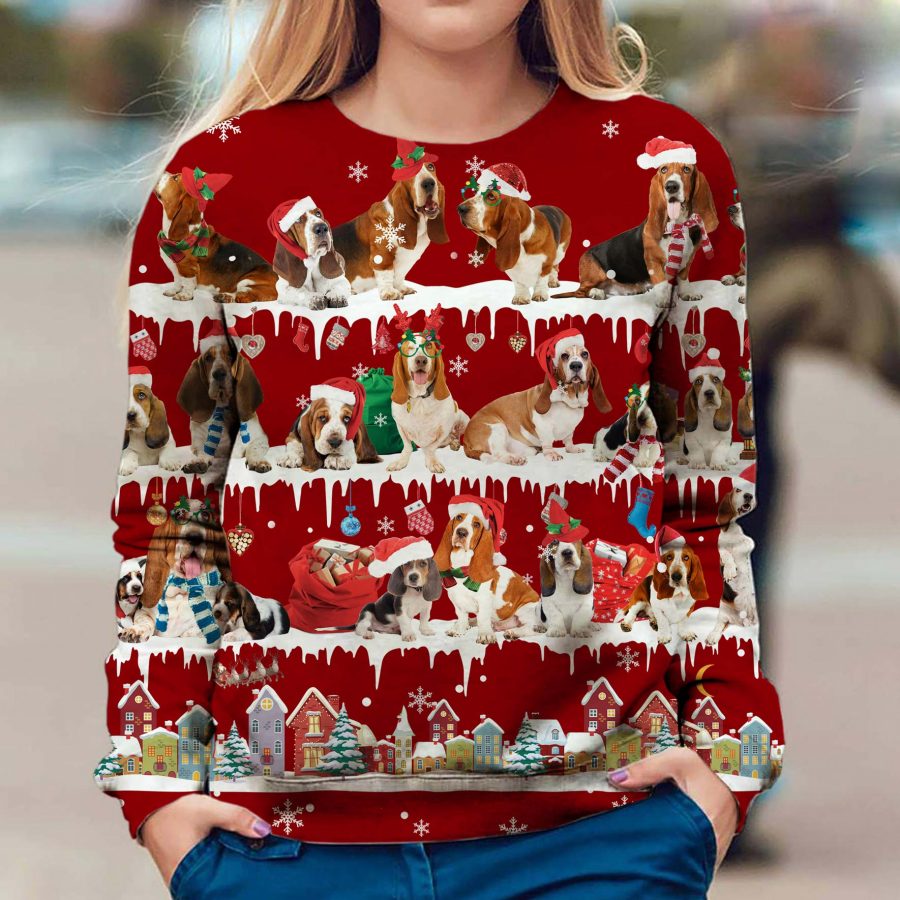 Basset Hound - Snow Christmas - Premium Sweater