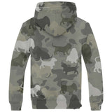 Basset Hound Camo Fleece Hoodie