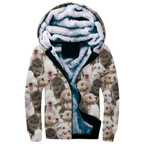 Bedlington Terrier Full Face Fleece Hoodie