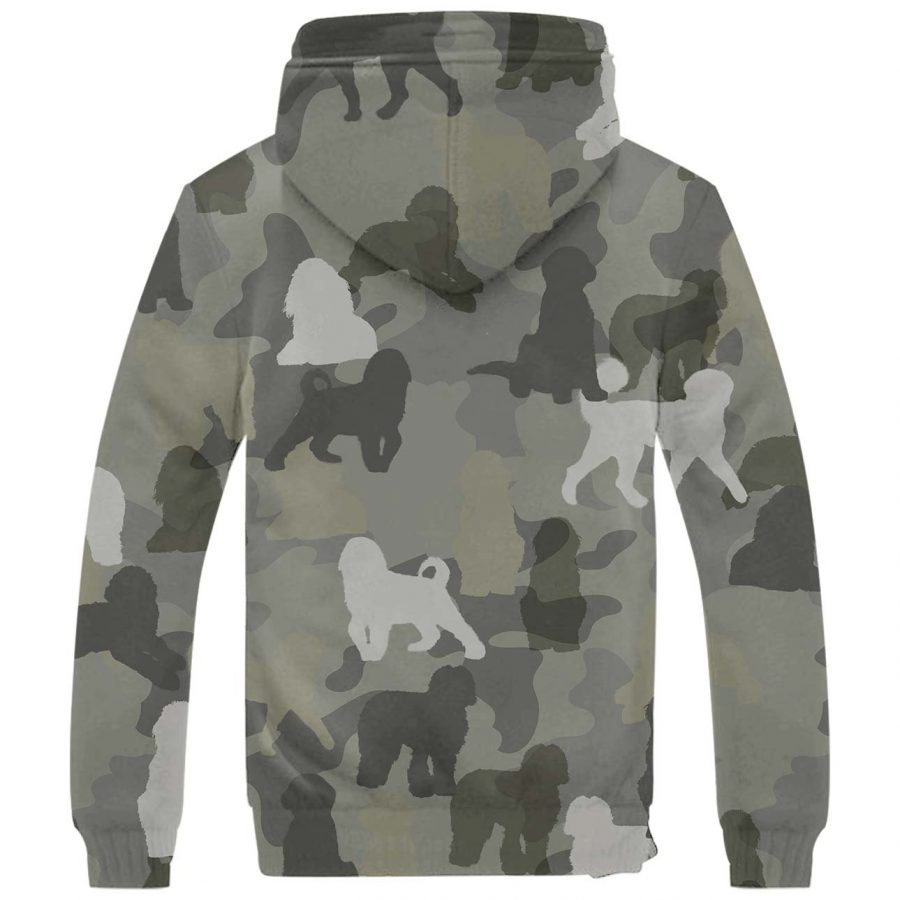 Bernedoodle Camo Fleece Hoodie