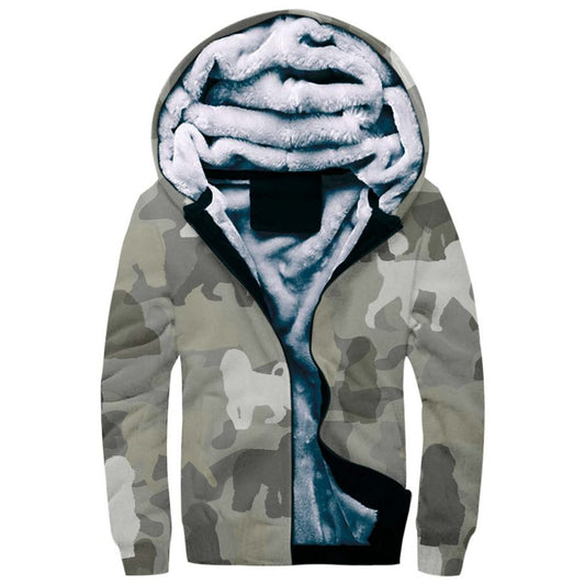 Bernedoodle Camo Fleece Hoodie