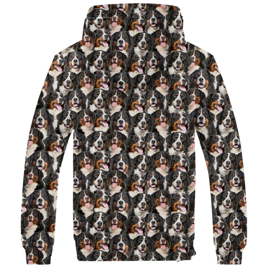 Bernese Mountain Dog Full Face Fleece Hoodie