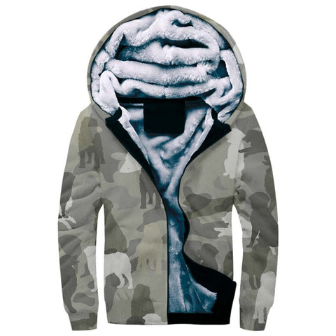 Bernese Mountain Dog Camo Fleece Hoodie