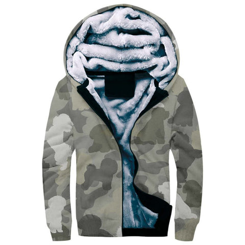 Bichon Frise Camo Fleece Hoodie