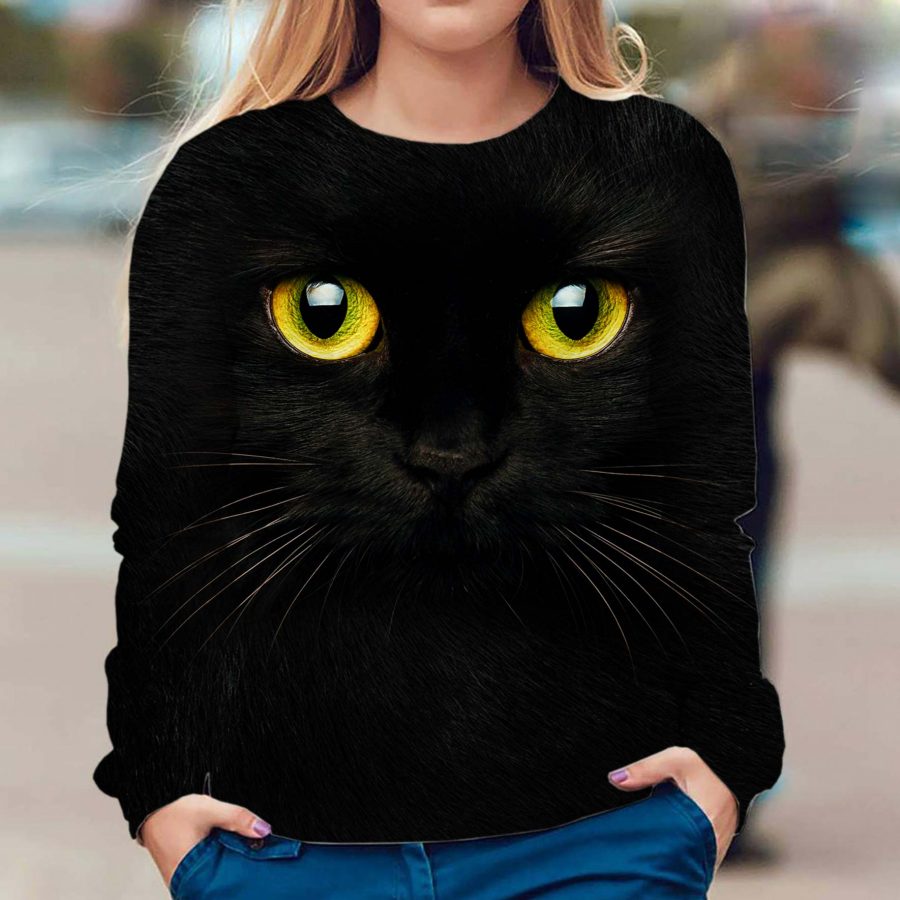 Black Cat - Face Hair - Premium Sweater