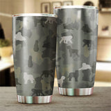 Black Russian Terrier Camo Tumbler Cup