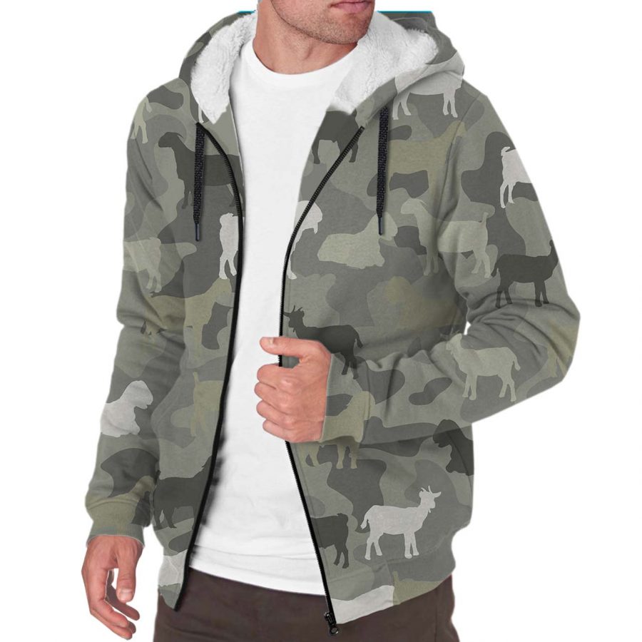 Boer Goat Camo Fleece Hoodie