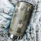 Bolognese Dog Camo Tumbler Cup