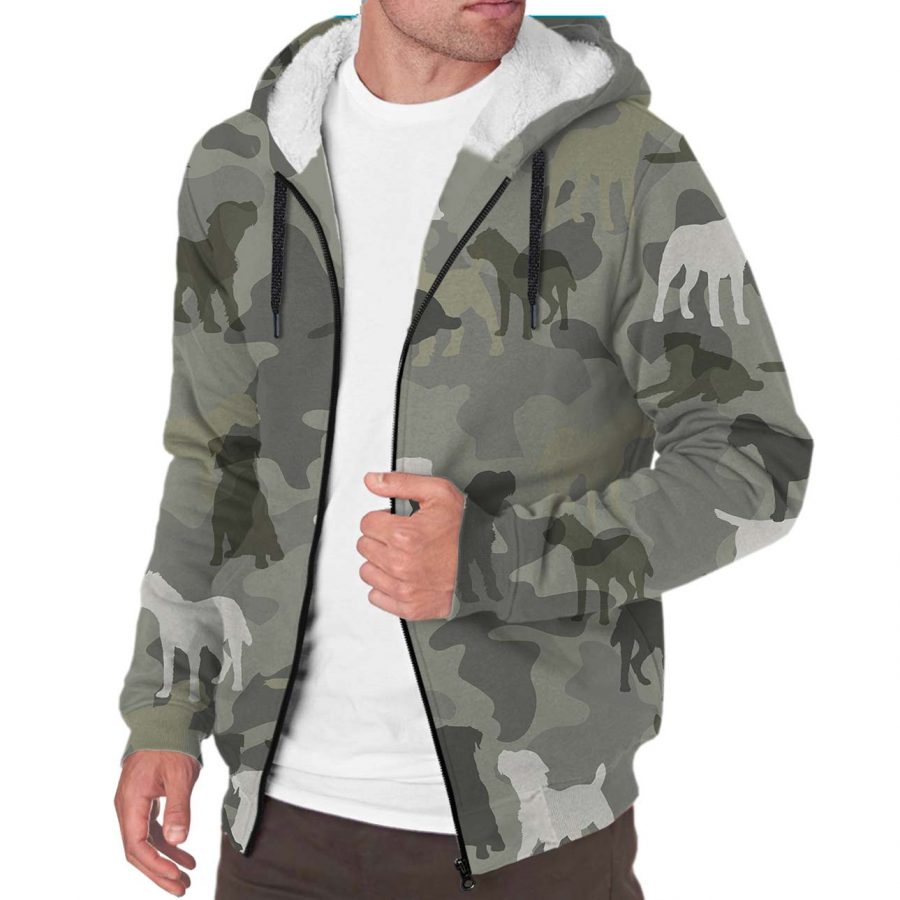 Border Terrier Camo Fleece Hoodie