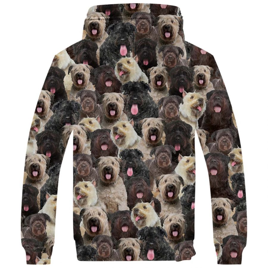 Bouvier des Flandres Full Face Fleece Hoodie