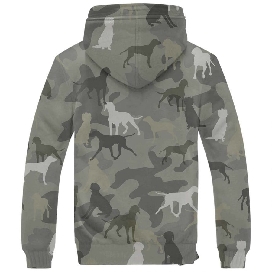 Braque Du Bourbonnais Camo Fleece Hoodie