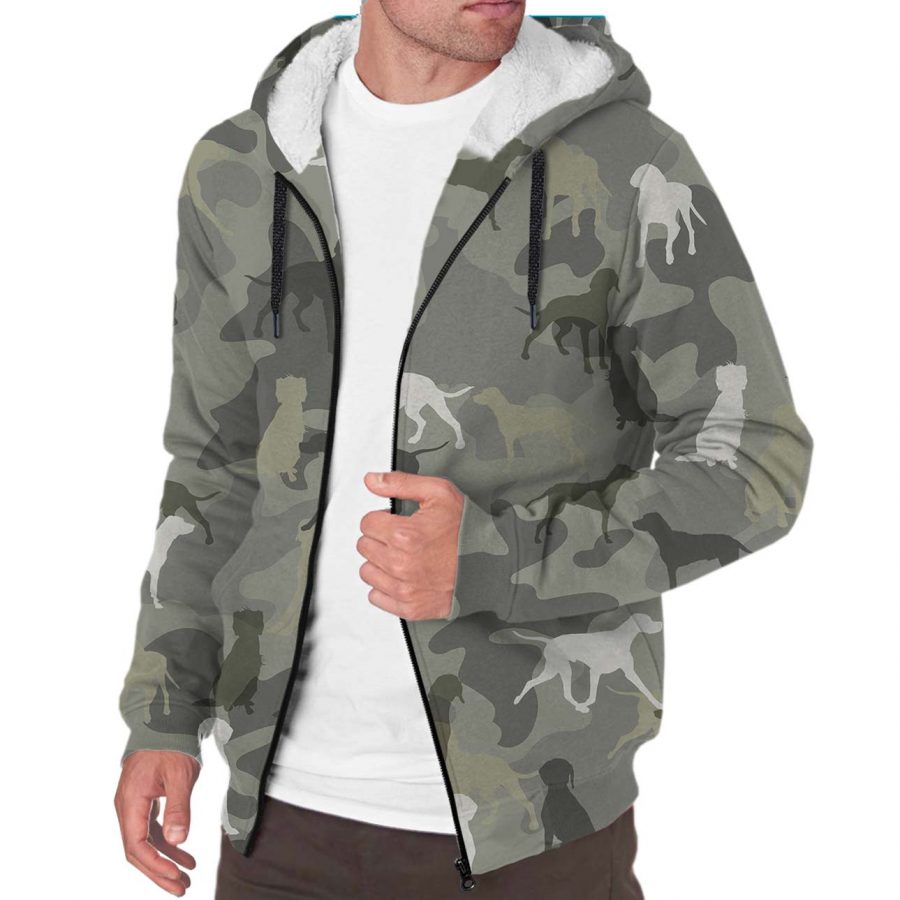 Braque Du Bourbonnais Camo Fleece Hoodie