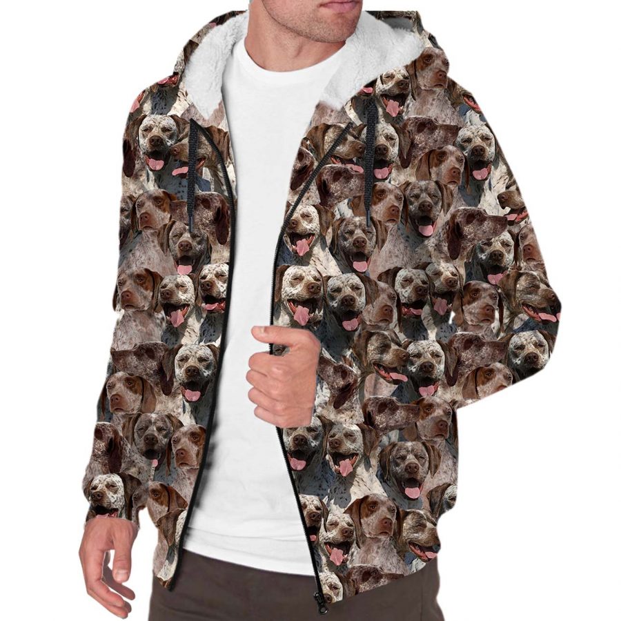 Braque du Bourbonnais Full Face Fleece Hoodie