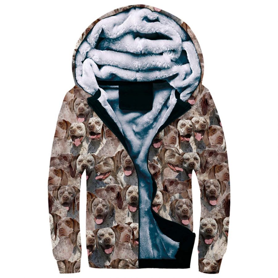 Braque du Bourbonnais Full Face Fleece Hoodie