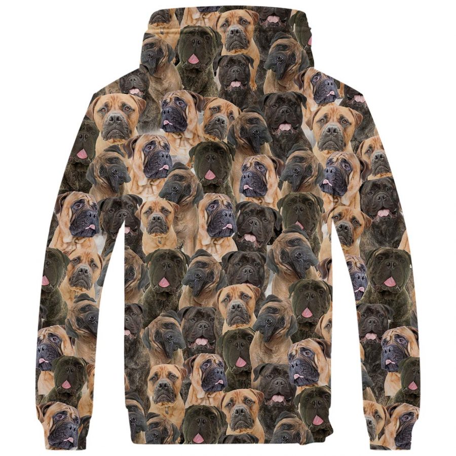 Bullmastiff Full Face Fleece Hoodie