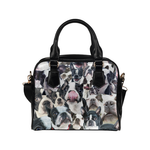 Boston Terrier Face Shoulder Handbag