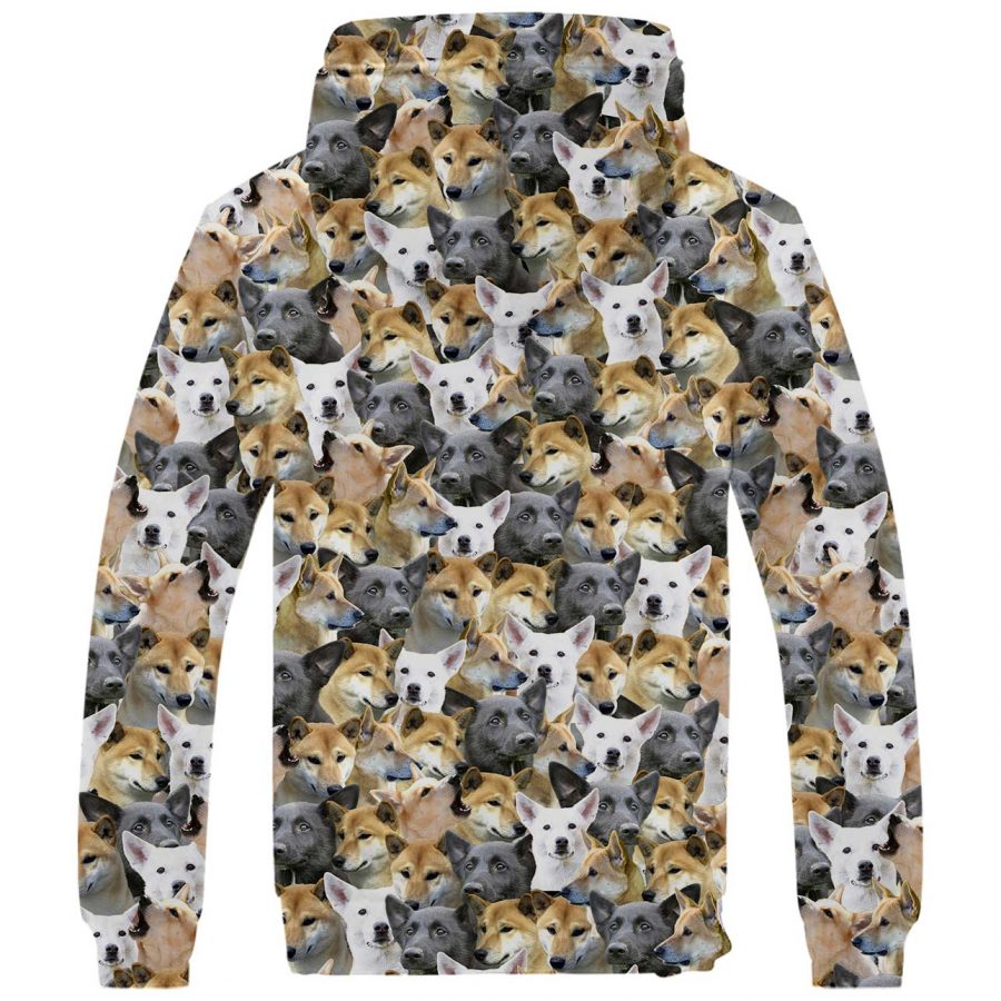 Canaan Dog Full Face Fleece Hoodie