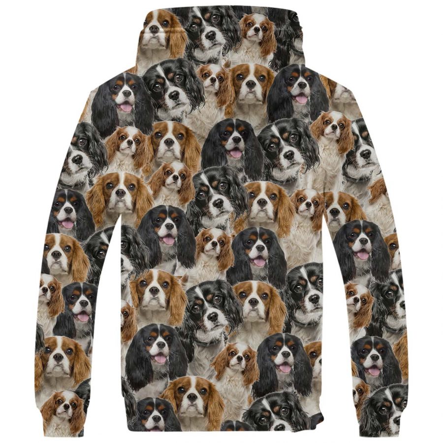 Cavalier King Charles Spaniel Full Face Fleece Hoodie