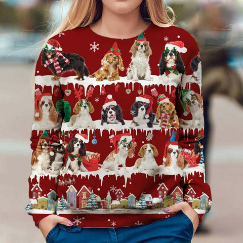 Cavalier King Charles Spaniel - Snow Christmas - Premium Sweater