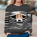 Cavalier King Charles Spaniel - Stripe - Premium Sweater