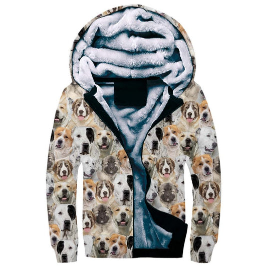 Central Asian Shepherd Dog Full Face Fleece Hoodie