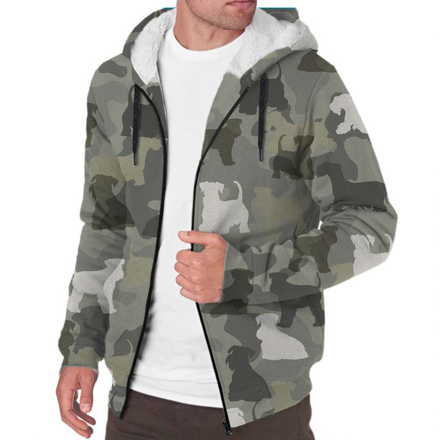 Cesky Terrier Camo Fleece Hoodie