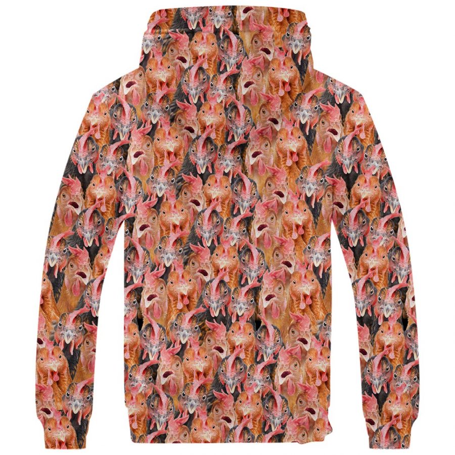 Chicken Full Face Fleece Hoodie