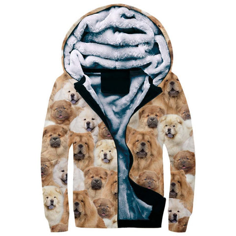 Chow Chow Full Face Fleece Hoodie