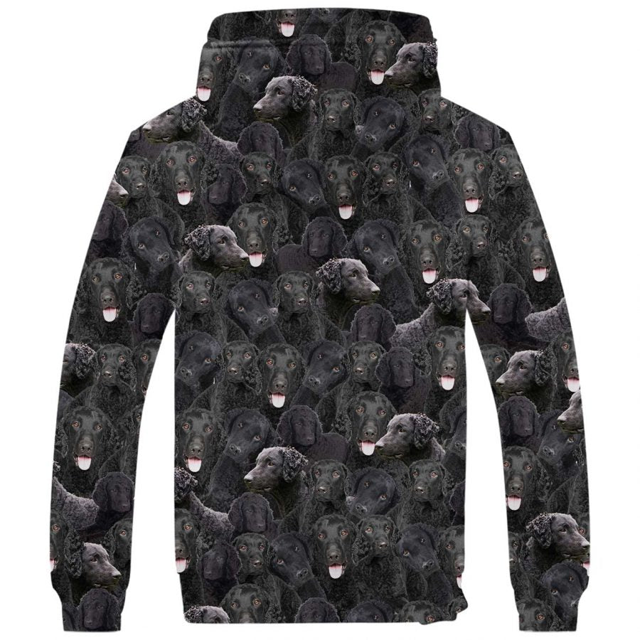 Curly Coated Retriever Full Face Fleece Hoodie