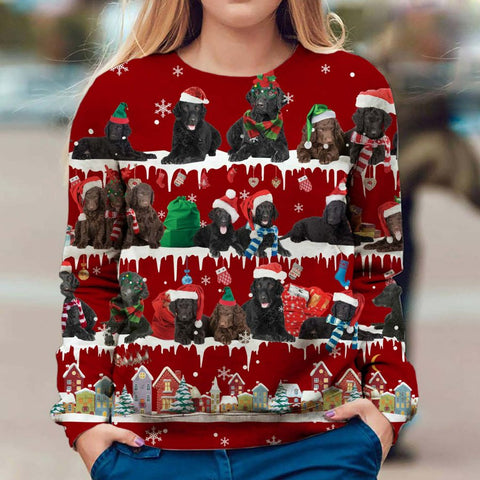 Curly Coated Retriever - Snow Christmas - Premium Sweater