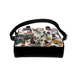 American Bulldog Face Shoulder Handbag