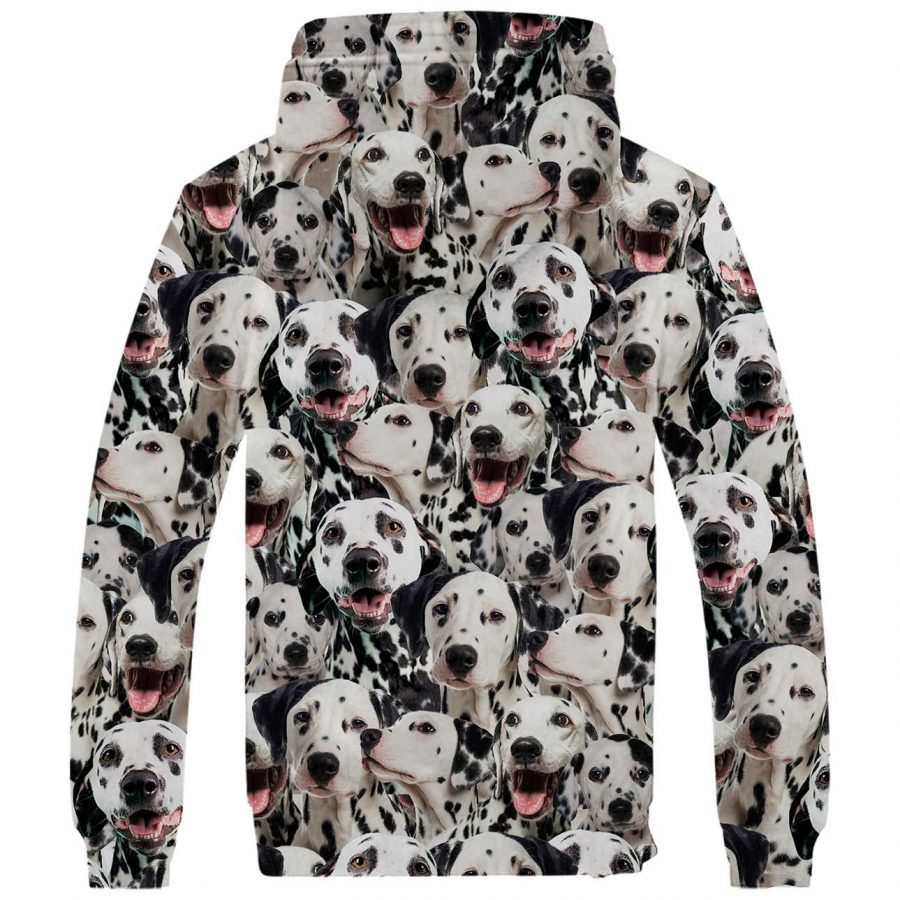 Dalmatian Full Face Fleece Hoodie